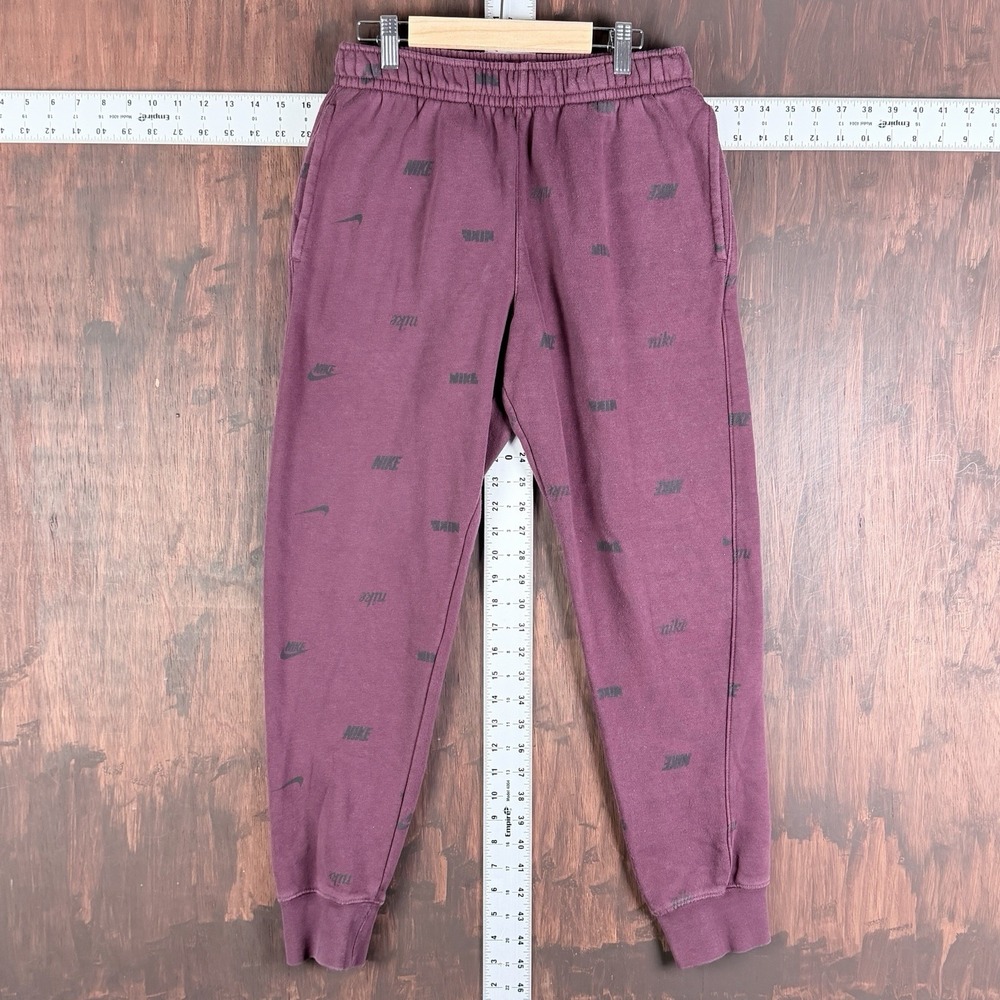 Nike AOP All Over Print Logo Joggers Sweatpants Pants Men Small Maroon FB7437